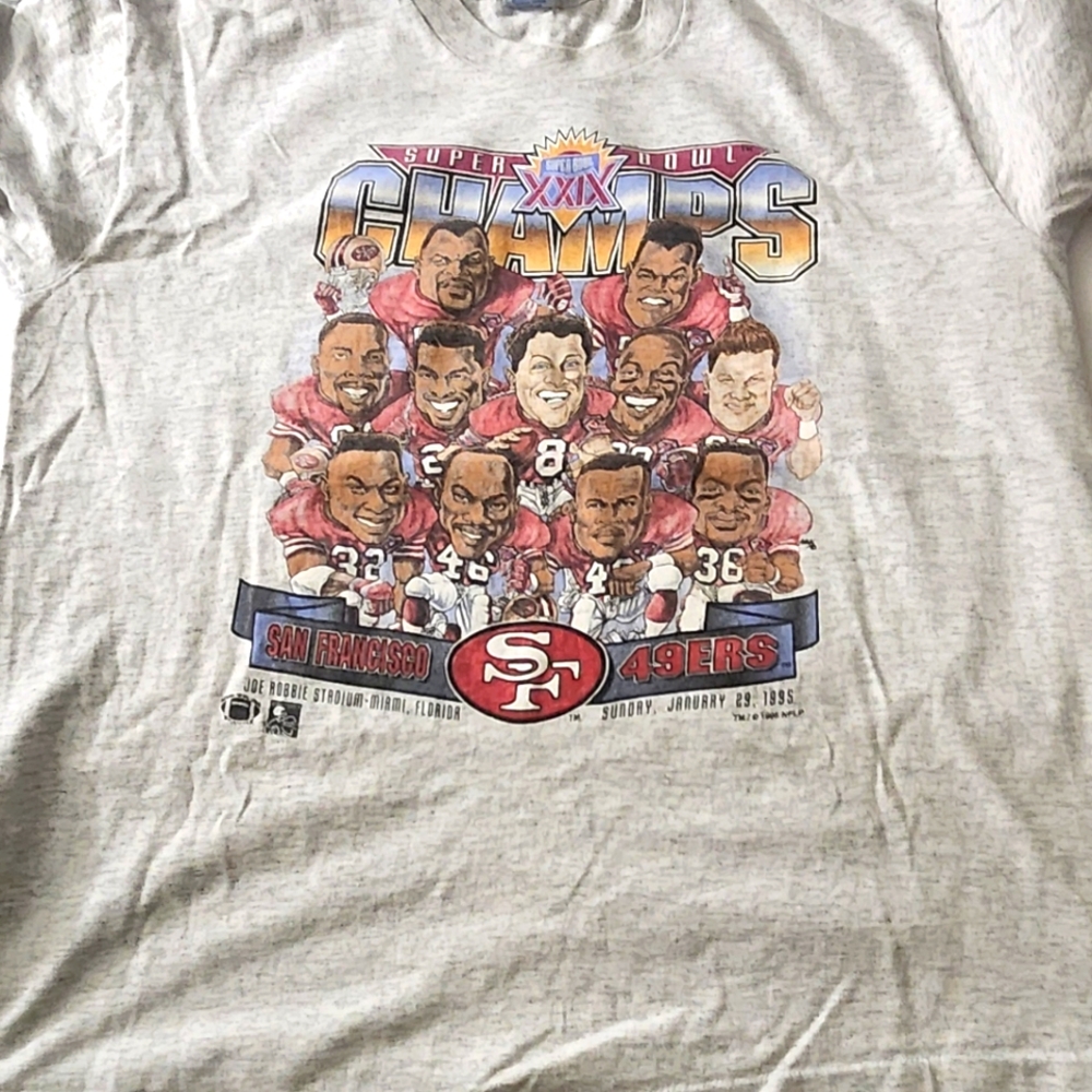 Vintage Heather Grey 49ers Super Bowl Champs T-shirt. XL